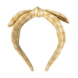 Loeffler Randall Yellow Gingham Knot Headband